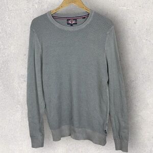 Soul of London Grey Cable‎ Knit Crew Neck Pullover Sweater Size XL Waffle Mens